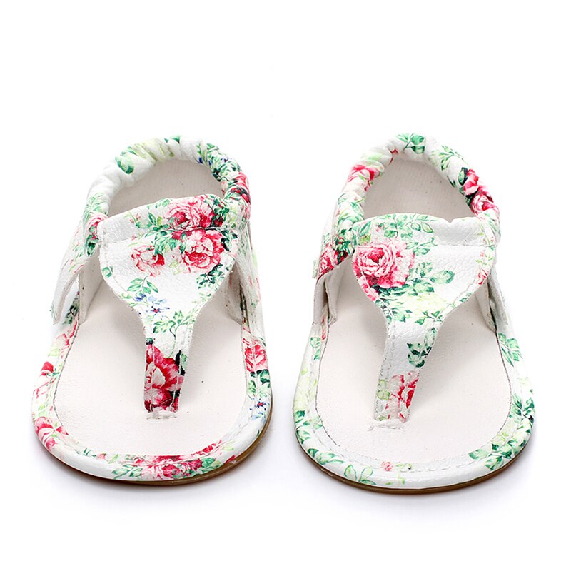Dziecięce sandały dziewczęce nowe letnie buty dziecięce mieszkania buty dziecięce ze skóry eko gumowe podeszwy dziewczęce kwiatowe sandały nadające się robić 0-12M