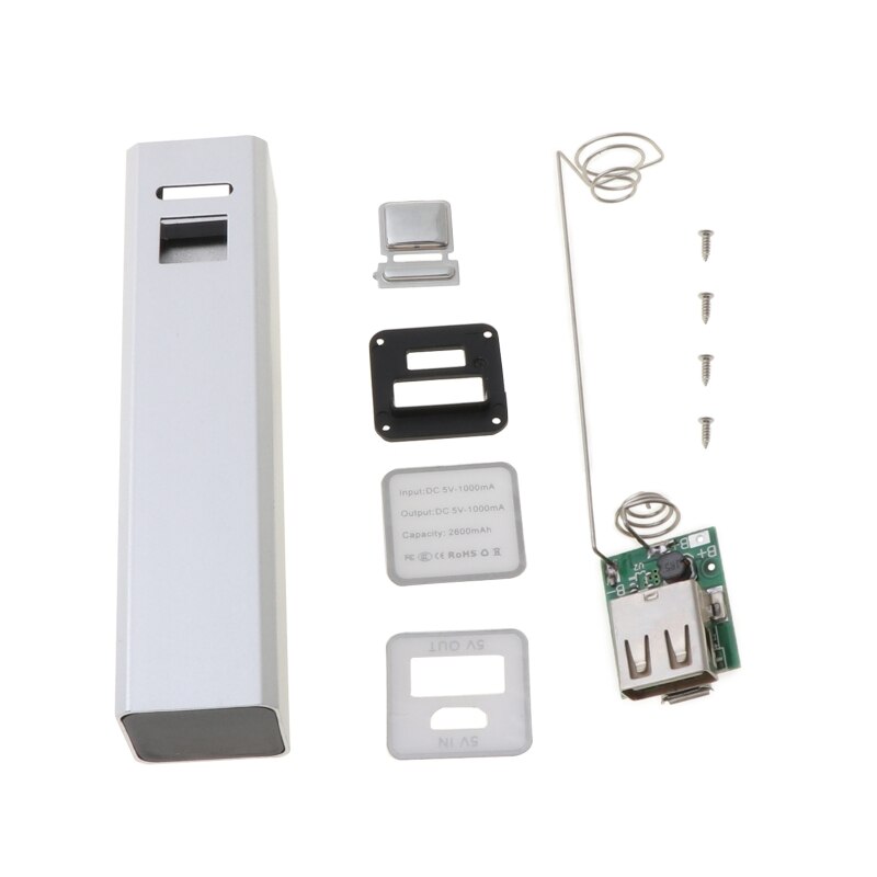 Aluminum DIY USB Power Bank Case Only 18650 Battery Charger 2600mAh Cover Kit: S