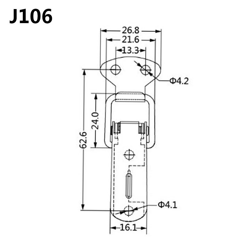 4Pcs/Lot Stainless Steel Hasp Spring Locking Latch Toolbox Chest Toggle Catch Clasp Box Hinges Furniture Hardware Accessories: 4Pcs J106