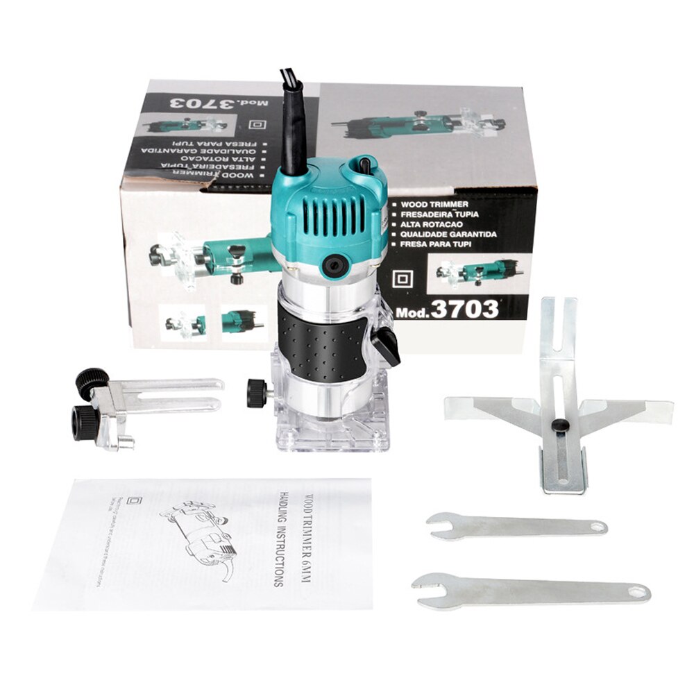 Palm Router Electric Hand Trimmer Wood Router 1/4'' Collets Woodworking Tool Laminate Trimmer