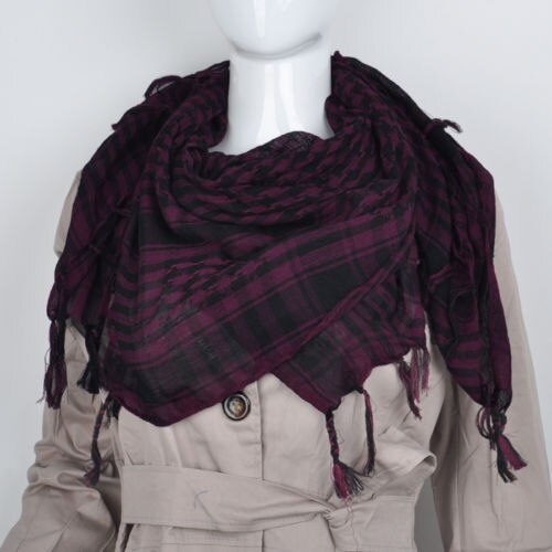 Femmes arabe shemagh keffieh palestine écharpe châle kafiya 13 couleurs: Noir violet