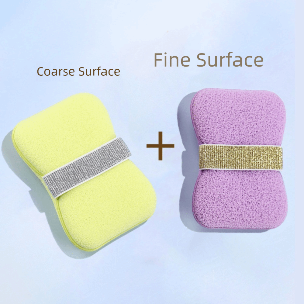 2PCS Thickened Exfoliating Soap Bag Sponge Material Comfortable Bath Foaming Sponge Soft Portable Soap Foaming Net Shower Use: GRAY