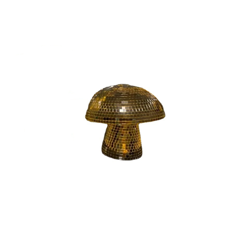 Mushroom Disco Ball Mirror Glass Brick Mushroom Disco Ball Handmade Multifunctional Party Festive Home Decoration: golden small