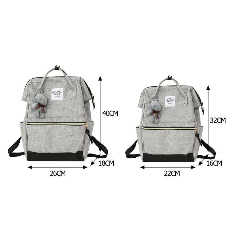 Mochila escolar feminina, 2 tamanhos, estilo coreano, de lona, para laptop, sacos de viagem