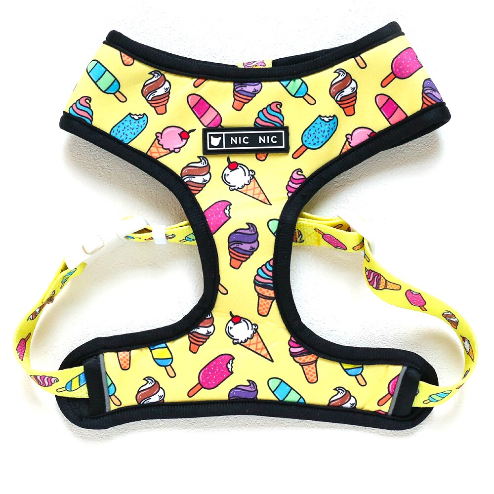 Unicorn Small Dog Harness No Pull Dog Vest Harness for Small Medium Dogs Breathable Pets Puppy French Bulldog Harness Leash Set: Yellow dog harness / M
