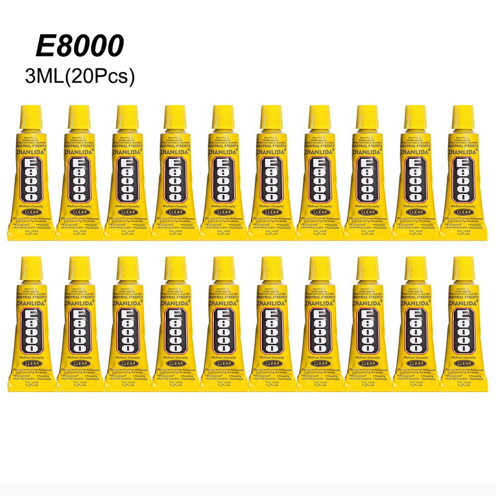 10 pz 3ml E8000 colla resina epossidica tessuto strass scuola Scrapbooking B7000 adesivo Super forte B6000 trasparente cianoacrilato 502