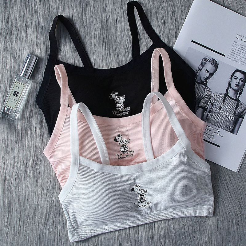 9-18Y Girls Underwear Soft Cotton Bra for Kids Teenager Training Small Vest Underwear Puberty Clothing Wire Free