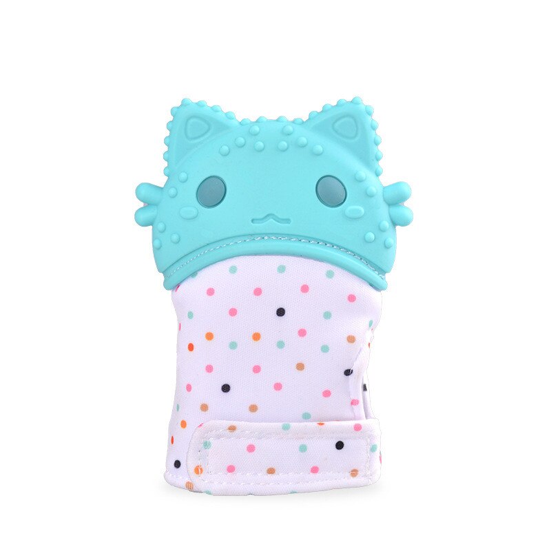 Baby Siliconen Wanten Tandjes Mitten Handschoen Geluid Anti-bite Bijtring Peuter Chewable Verpleging Wanten Bijtring Duim Speelgoed: Glove Teether 3