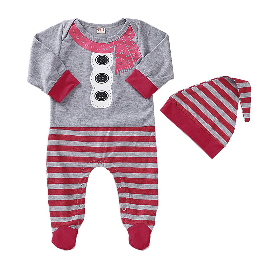 Lonsant Leuke Baby Print Romper Baby Jongen Meisje Kleding Katoen Pasgeboren Lange Mouw Romper Jumpsuit Baby Kleding Outfits N30: 12m