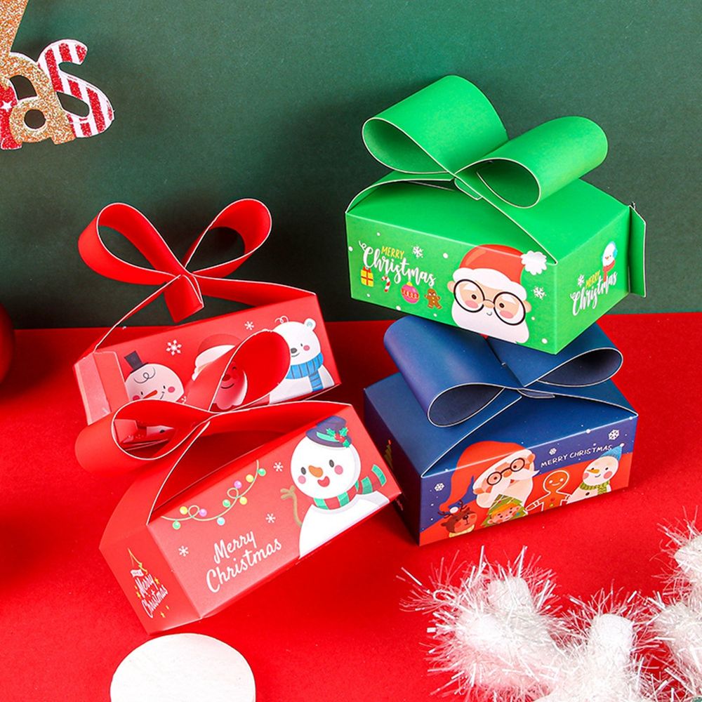 1 Pcs Christmas Papieren Zak Voor Snoep Cookie Biscuit Chocolade Verpakking Doos Met Venster Gebak Levert