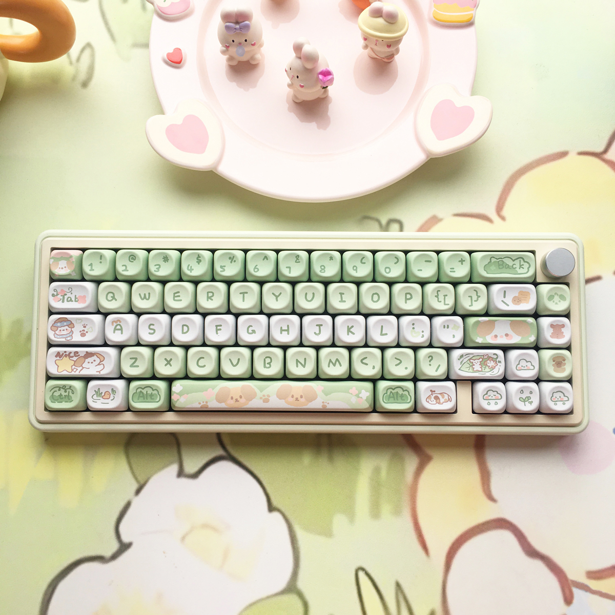 95 Keys artoon Cute Puppy Cat Kitty Keycaps GMK PBT Keycap MOA Profile Dye Sublimation For DIY Mechanical Keyboard Girls