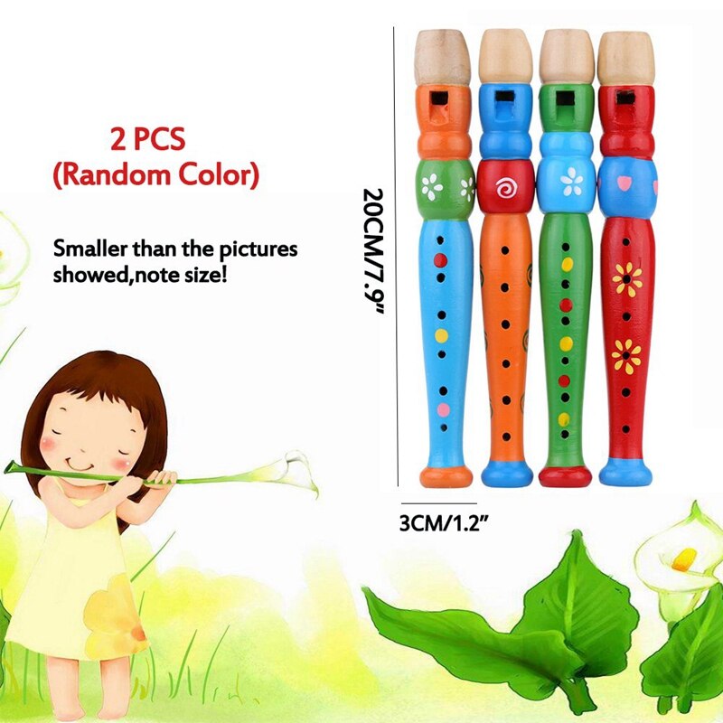 -2 Pieces Suitable For Children'S Color Piccolo Flute,Learning Rhythm Instruments,Marine Baby Early Education For Preschool