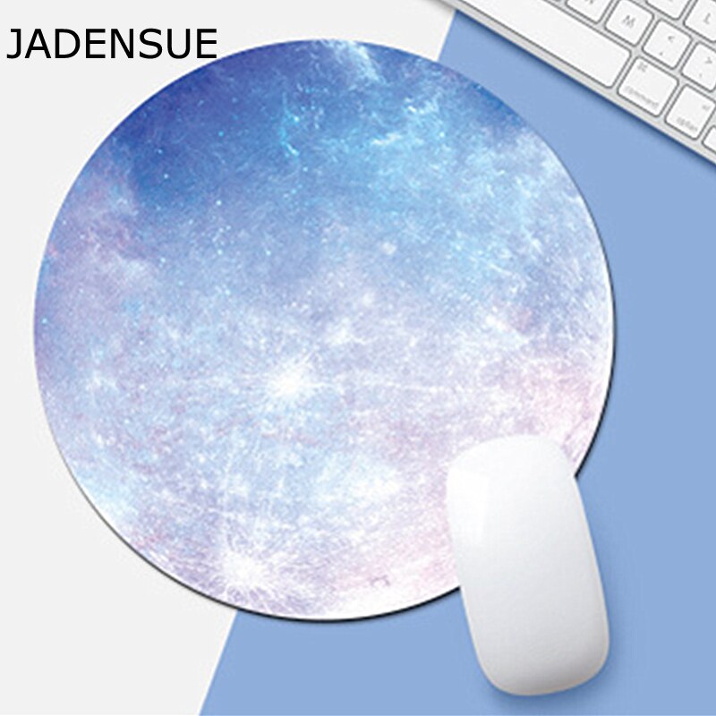 Comfortabele Ronde Muismat Planeet Serie Mat Desktop Non-Slip Rubber Pad Pc Muismat Ronde Bureau Gamer Gaming mat Voor Pc Laptop: Blue planet