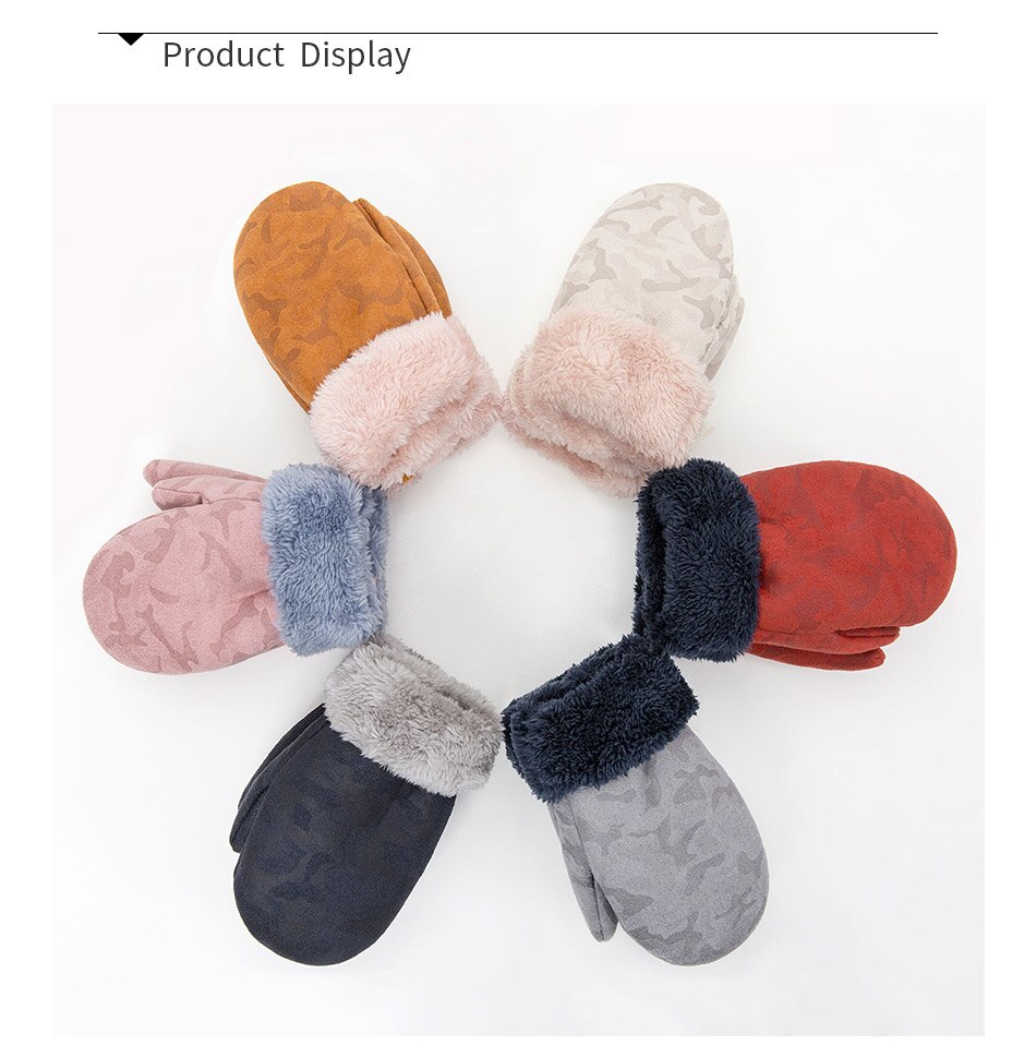 MOLIXINYU Winter Baby Gloves For Girls And Boys Suede Thicking Warm Solid Full Finger Gloves Mittens Outdoor Kids Glove