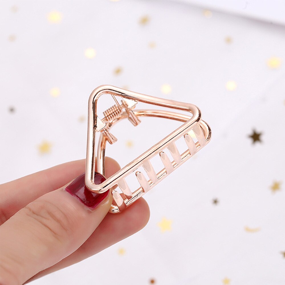 9Styles 2Colors Geometric Hair Claw For Women Girl Clamps Hair Crab Metal Gold Hair Clip Claw Accessories Hairpins Ornament: I rose gold