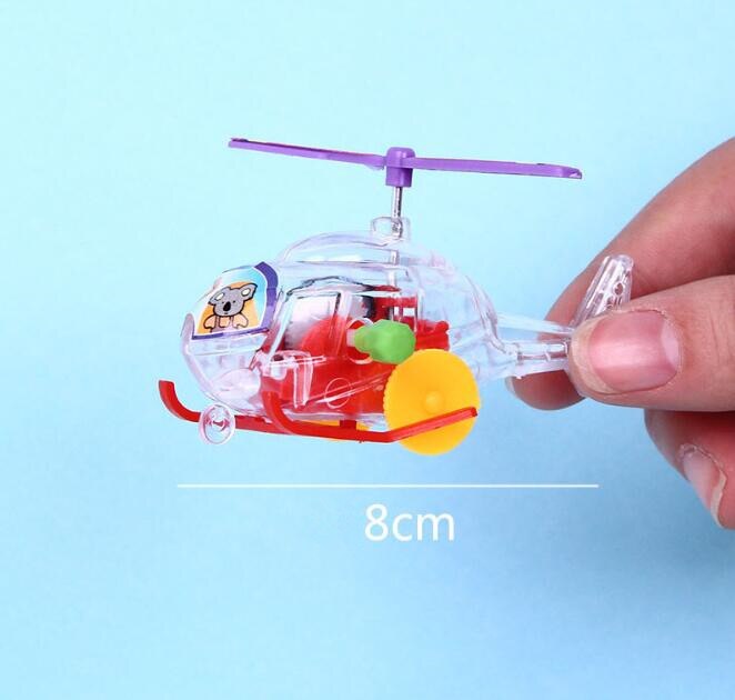 Novelty Pocket clockwork toy transparent mini plane Aircraft Wind Up Toy Colorful Baby Funny Plane Toys