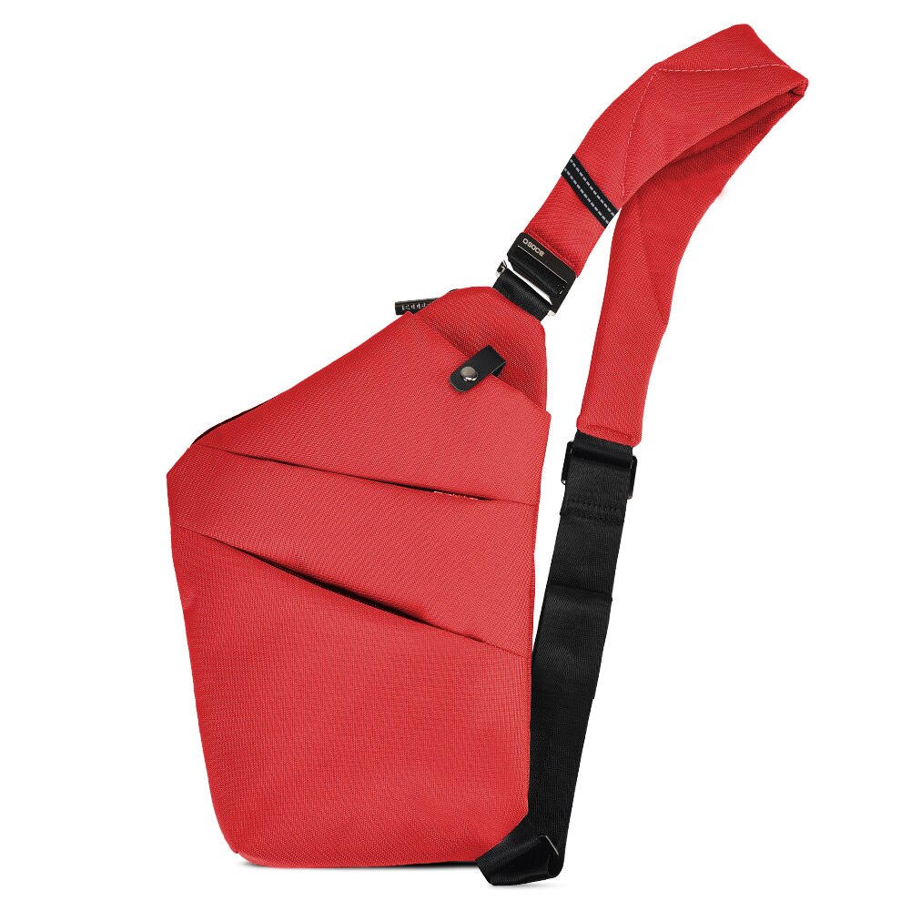 Osoce Anti-Diefstal Crossbody Bag Schoudertas Sling Borst Bag Waterdichte Cover Pack Rugzak Fiets Sport: red
