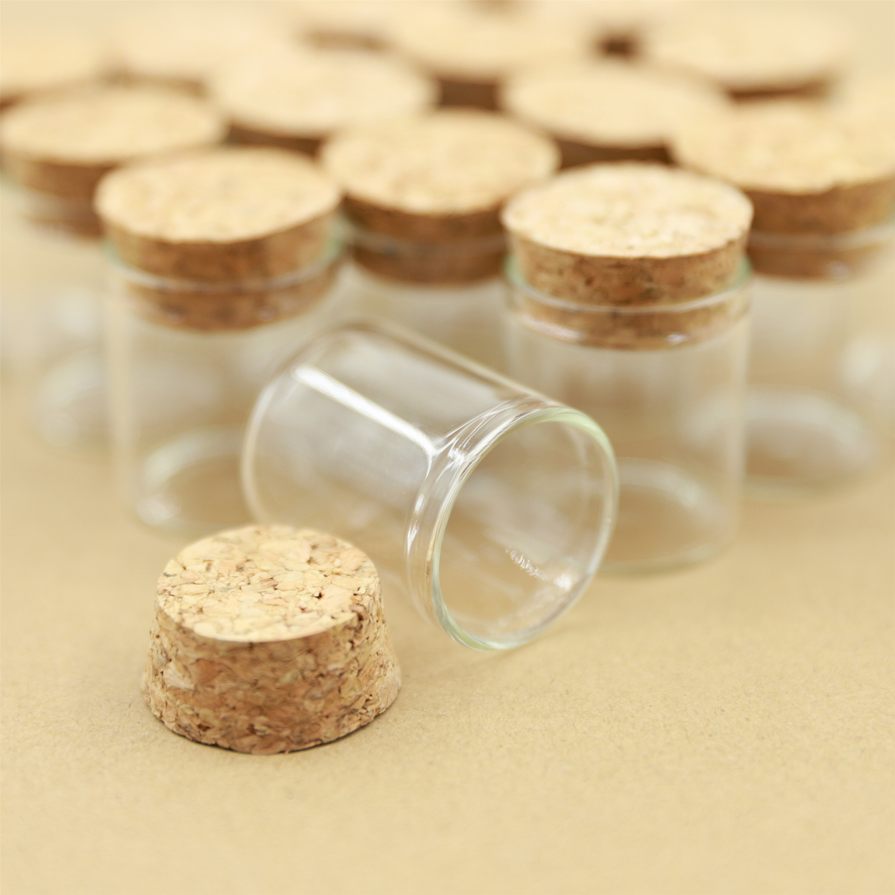 24pcs/lot 12ml 30*35mm Small Glass Bottle Cork Test Tube Stopper Spice Bottles Container Glass Jars Vial Bottle Stopper
