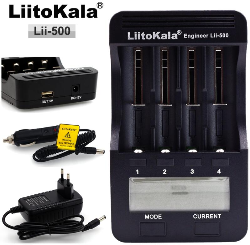 Liitokala lii -500 100 s1 pl4 lii -pd4 batterilader, frakt 18650 18350 18500 16340 17500 21700 26650 nimh litiumbatteri: Lii -500 fullt sett