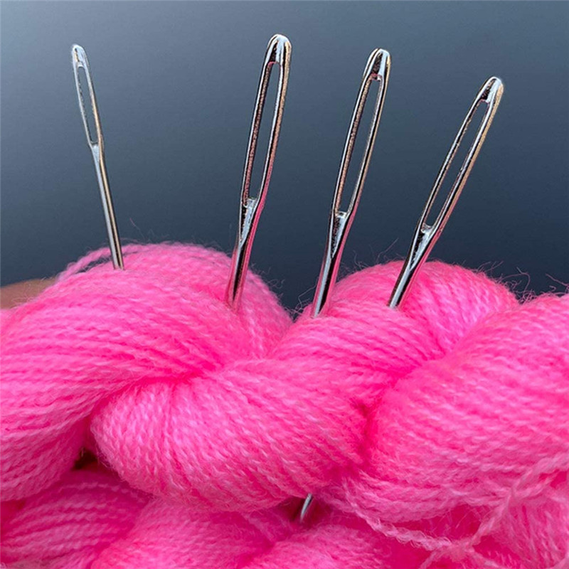21 PCS Large Eye Sewing NeedlesSewing Sharp Needles Handmade Leather Needle Embroidery Thread Needle
