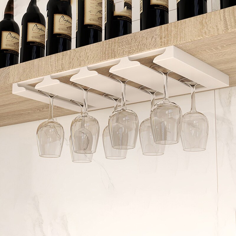 Białe złoto stojak na kieliszki robić wina strąk szafką Stemware uchwyt wieszak robić przechowywania metalowy Organizer robić kuchni barowej