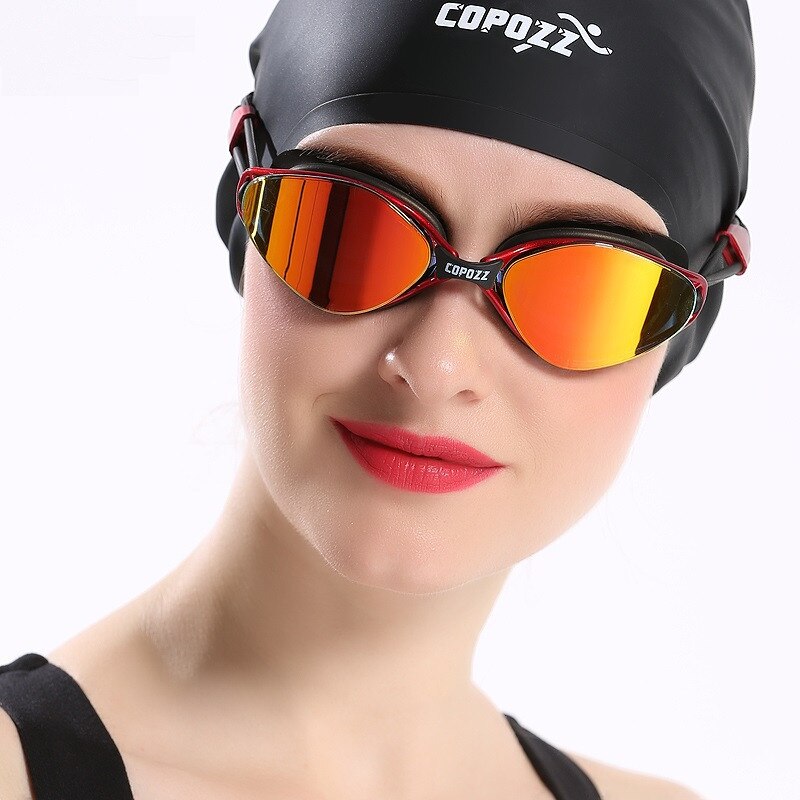 Copozz Professionele Zwembril Anti-Fog Uv Verstelbare Plating Waterdichte Siliconen Bril Voor Mannen Vrouwen Adult Eyewear
