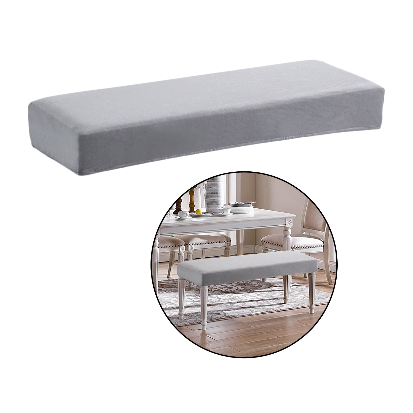 Removable Washable Bench Protector for Living Room, Bedroom, Kitchen Bench Cover: Light Gray