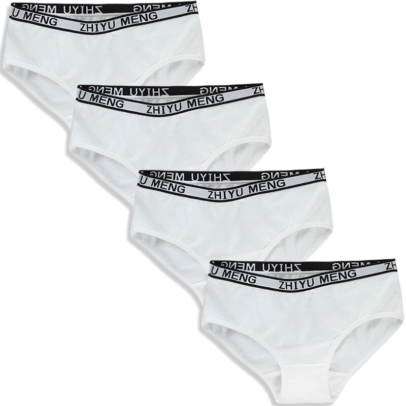 4 pz/lotto mutandine per bambini 8-14 anni biancheria intima per adolescenti in cotone mutandine per ragazze: white