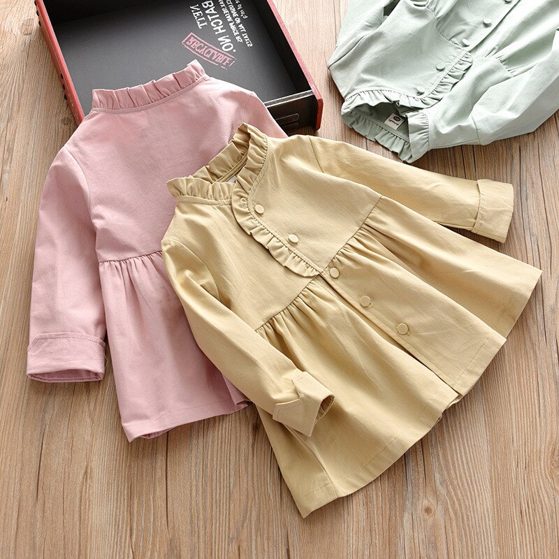 Meninas jaqueta 1-6 anos de idade moda blusão jaqueta primavera e outono nova cor sólida blusão colégio estilo menina jaqueta