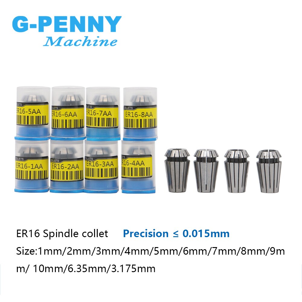 ER16 collet chuck set 12cs from 1mm to 10mm high Precision 0.008 Spring Collet for CNC milling lathe tool and spindle motor