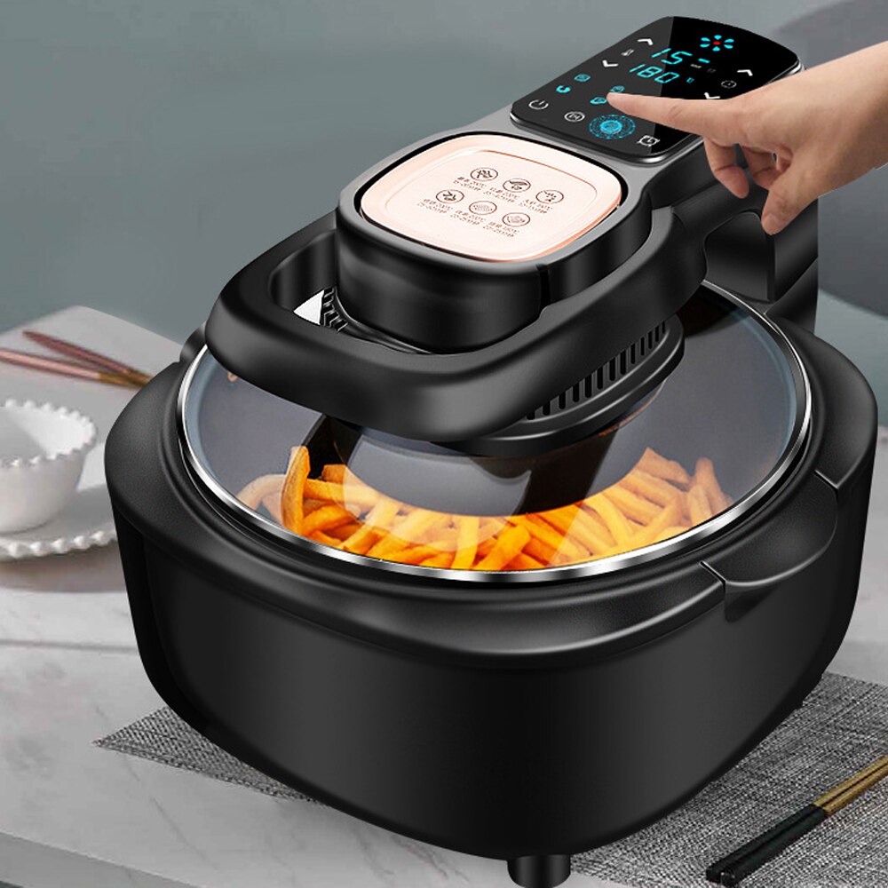 Freidora de aire multifuncional para el hogar, sin aceite, inteligencia, horno de 6L, 220V, 1100W, Panel táctil LED, Control de temperatura, freír aire Visual