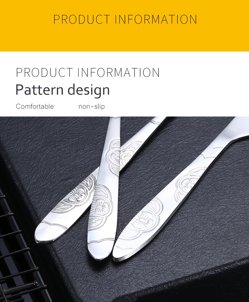 4 pcs silver tableware set / silver stainless steel tableware coffee spoon tableware kitchen dinner tableware portable tableware