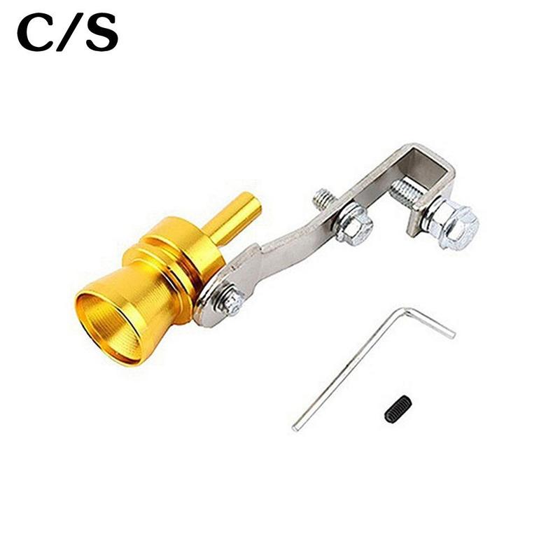 1PC uniwersalny turbosprężarka dźwięk symulator dźwięku samochodu świstak pojazdu zamontować urządzenie wydechowy tłumik robić rury gwizdek ryk samochodowy S/M: jeden-size złoto S