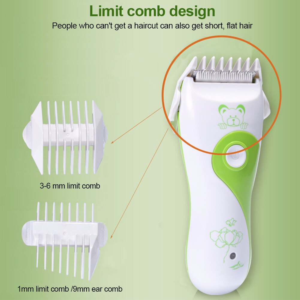Bebê elétrico máquina de cortar cabelo conjunto usb recarregável sem fio aparador de cabelo para crianças crianças cuidados com o cabelo diário dropshipping