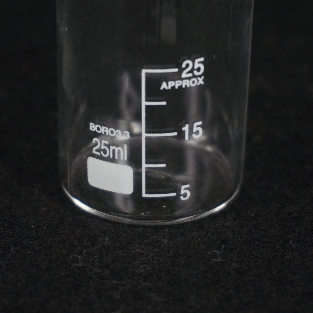 25ML Low Form Beaker Chemistry Lab G3.3 Borosilicate Glass Heavy Wall