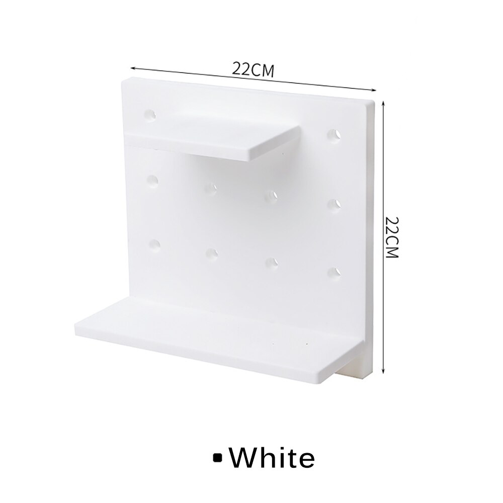 Wall-Mounted Hanging Board Hook Hole Plate Storage Rack Shelf Plastic Kitchen Storage Holder Organizer Wall Decor Display Stand