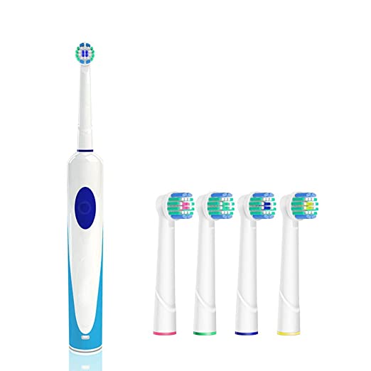 Rechargeable Electric Toothbrush with Timer Rotating Toothbrush Power Spin Toothbrush with Replacement Brush Head 4pack - for Ch: TE802-L