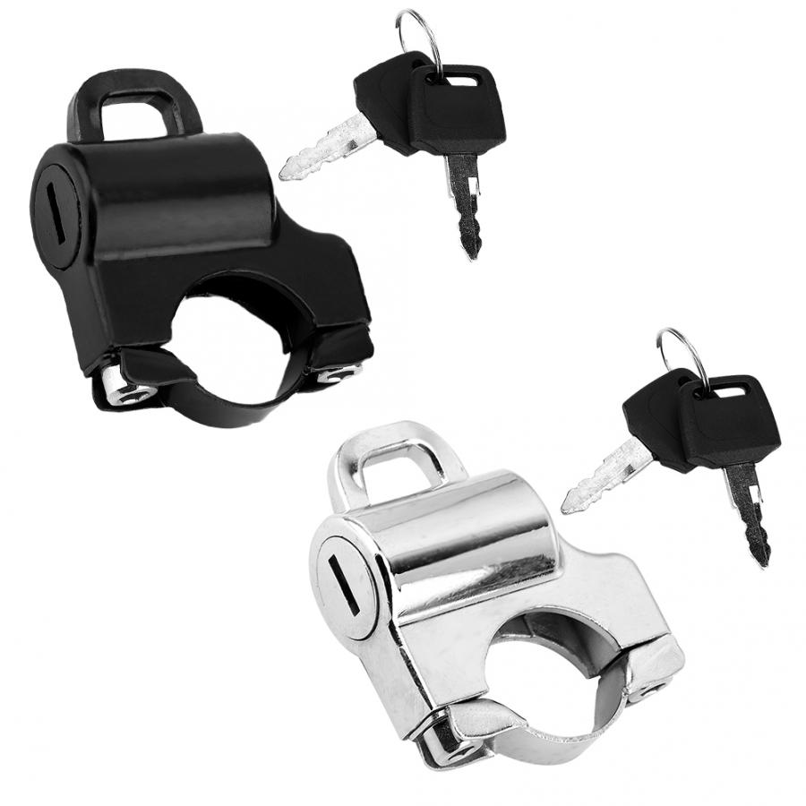 Universal Motorcycle Helmet Lock 22mm Handlebars Helmet Security Lock Padlock with 2 Keys for motorcycle with 22mm handlebar