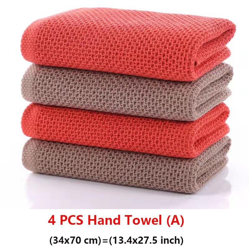 3/4 szt. Bawełniane ręczniki robić twarzy kreatywny wafel o strukturze plastra miodu jednokolorowy ręcznik Super chłonny miękki myjka domowa: D