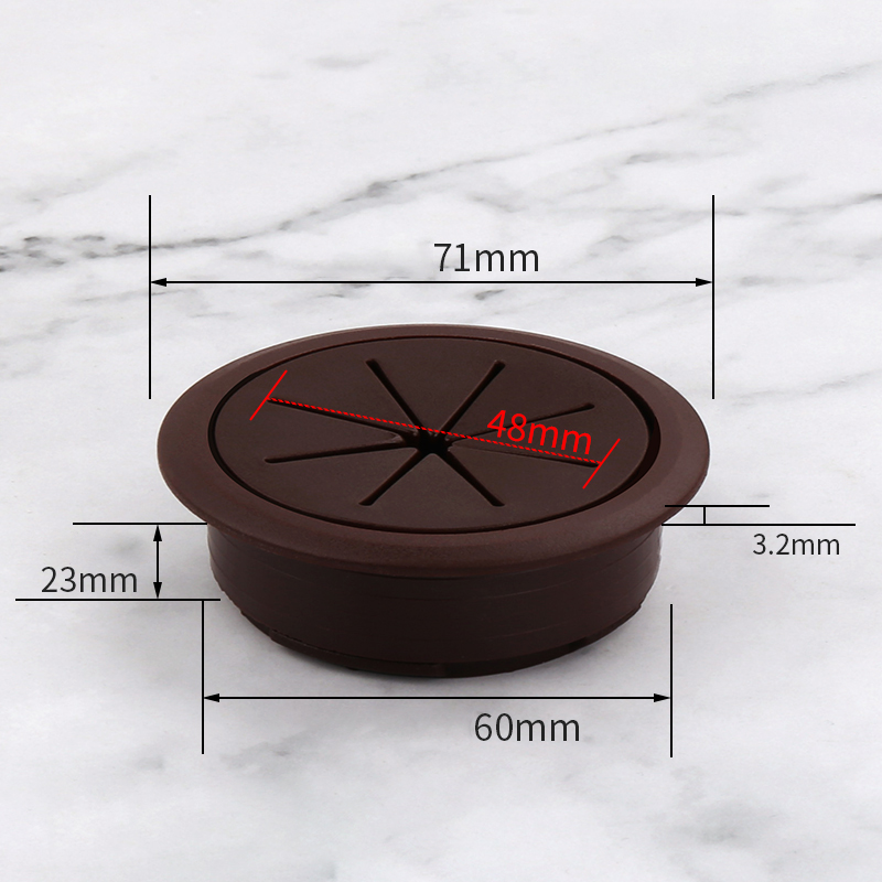 Alle Farben: 50 mm/53 mm/60 mm Schreibtisch, Tisch, ABS und Gummi, Kabellochkappen, PC-Computertisch, runde Draht-Netzte Tülle: Gelb