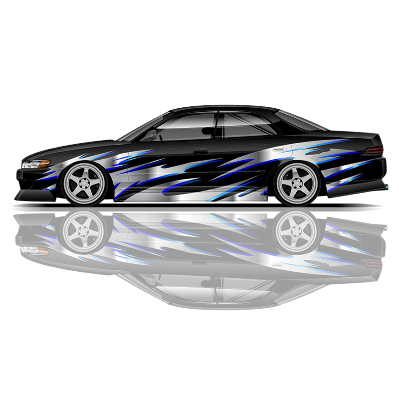 flame Car stickers modified racing car SUV accessories packaging decals PVC custom side graphic stickers decals: S / Orange