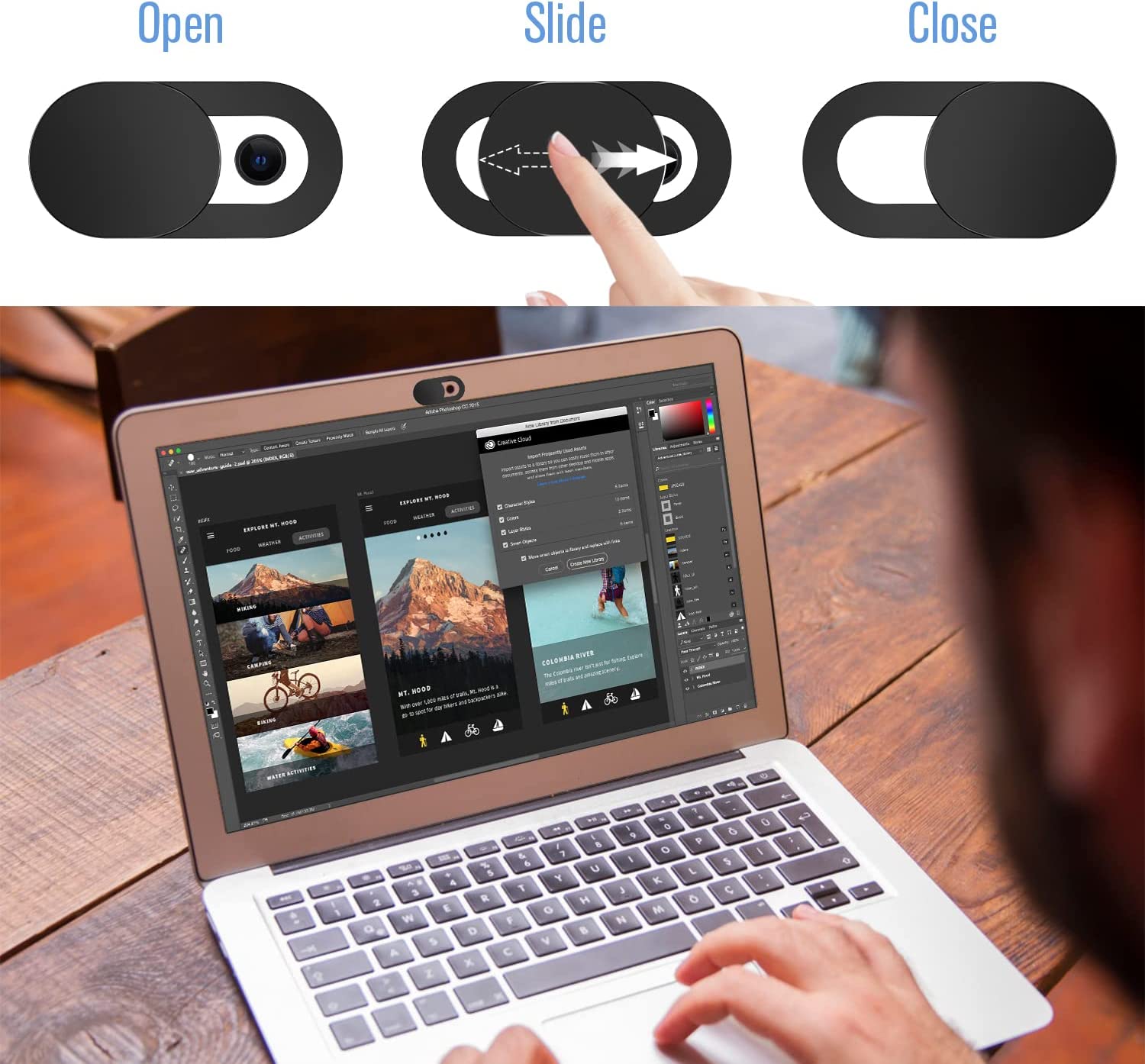 Webcam-Abdeckung, Auslöser, Magnet, Schieber, Kamera-Abdeckung, Sichtschutz, für iPad, Tablette, Laptop, PC, Kamera, Telefon, Objektive, Sichtschutz-Aufkleber
