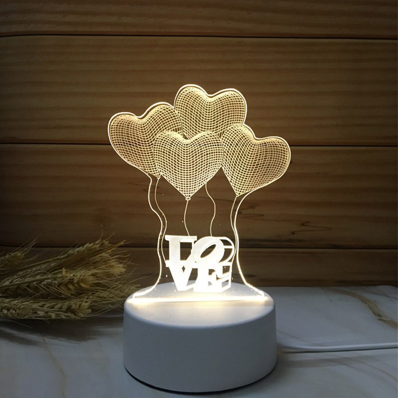 3D Led Lamp Creatieve 3D Led Night Lights Novelty Illusion Night Lamp 3D Illusion Tafellamp Voor Thuis Decoratieve Licht: Groen