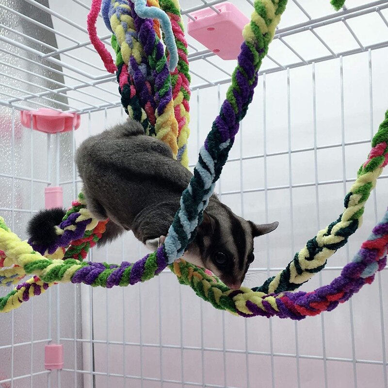 Jouet planeur, écureuil, Hamster, Jungle, escalade, petits animaux, balançoire suspendue, oiseau, corde d'escalade, Pack de 6