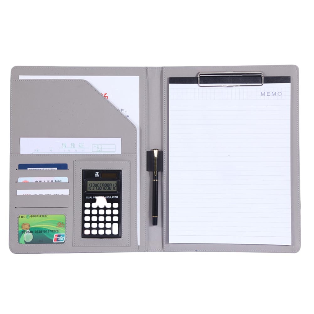 A4 Leder Datei Ordner Mit Rechner Multifunktions Büro Liefert Organizer Manager Dokument Pads Aktentasche Padfolio Taschen