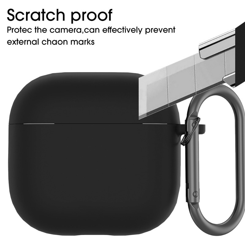 Protège-écouteurs AirPods 4, étui de charge, rangement de protection en caoutchouc souple avec porte-clés, coque anti-rayures