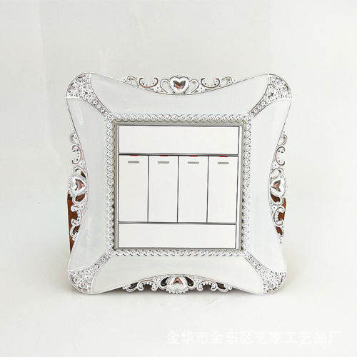 Resin Single Light Switch Surround Socket Finger Plate Panel Wall Decor: White