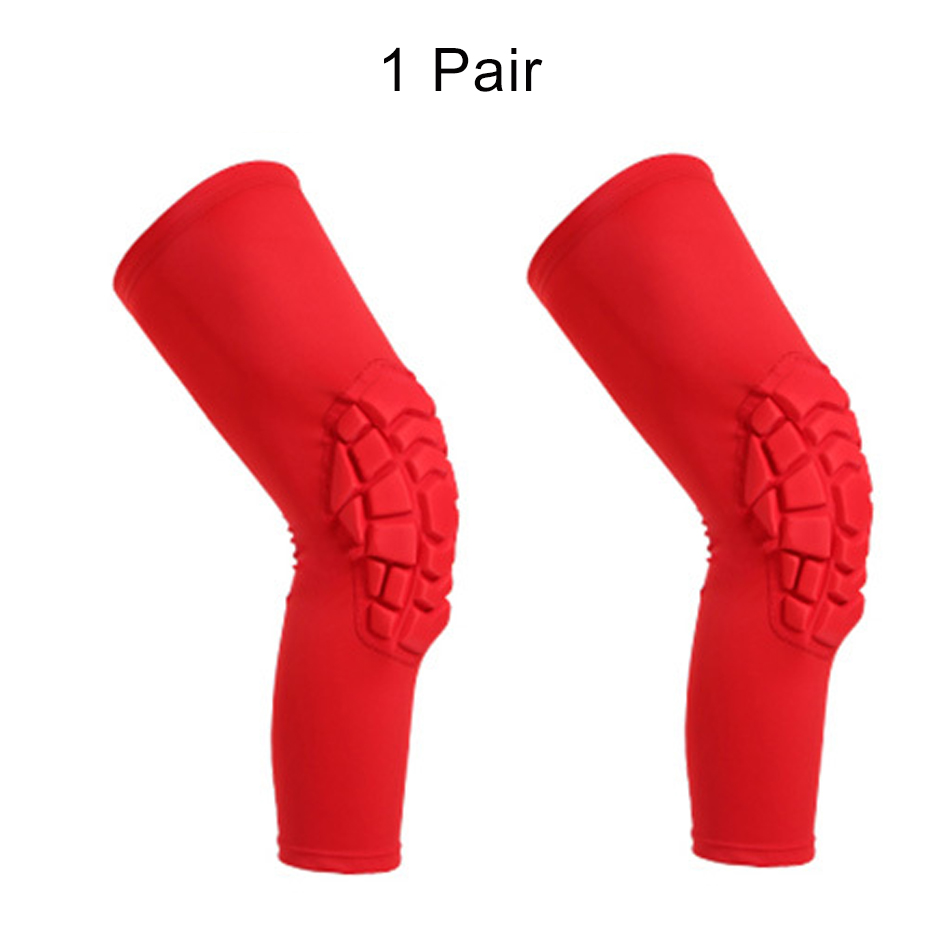 1 Pair Elastic Kneepads Protective Gear Sports Safety Training Knee Pad Support Pressing Foam Brace Basketball Volleyball: Red / L