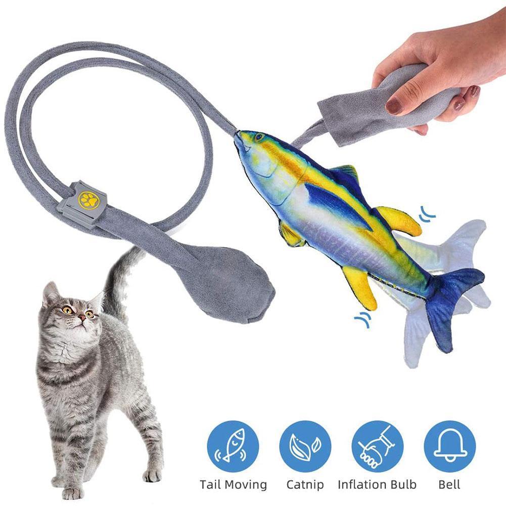Cat Toy Moving Fish Toy for Cats Interactive Flopping Cat Kicker Fish Toy Dancing Wiggle Fish Catnip Toys