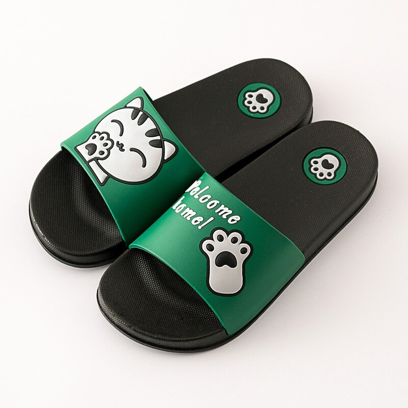 Sommer tøfler kvinner sko utendørs sklisikre åpen tå flip flops strand lysbilder sandaler tegneserie hjemme tøfler søt katt kvinne: 2 / 37